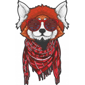 Tilki Sticker 10x10 cmRenkli Sticker