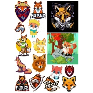 Tilki Sticker Set 5 15 Parça Telefon, Tablet, Defter, Laptop Sticker