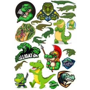 Timsah Sticker Set-11 17 Parça Telefon, Tablet, Defter, Laptop Sticker