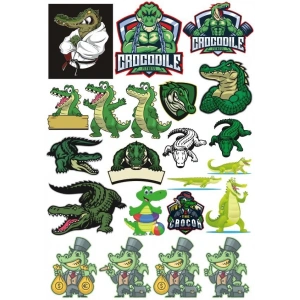 Timsah Sticker Set 2 20 Parça Telefon, Tablet, Defter, Laptop Sticker