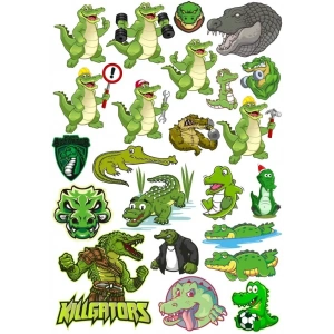 Timsah Sticker Set 3 20 Parça Telefon, Tablet, Defter, Laptop Sticker