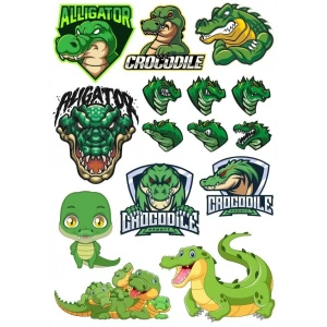 Timsah Sticker Set-4 13 Parça Telefon, Tablet, Defter, Laptop Sticker