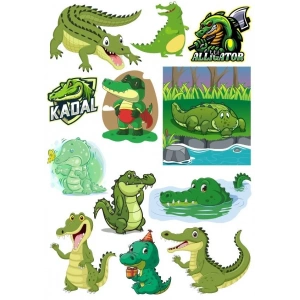 Timsah Sticker Set-4 9 Parça Telefon, Tablet, Defter, Laptop Sticker