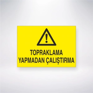 Topraklama Yapmadan Çalıştırma Sticker 20X28 Cm