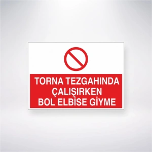 Torna Tezgahında Çalışırken Bol Elbise Giyme Sticker 20X28 Cm