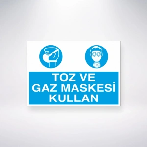 Toz ve Gaz Maskesi Kullan Sticker 20X28 Cm