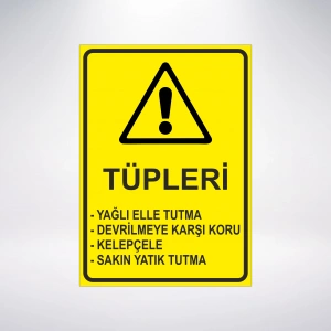 tüpleri yağlı elle tutuma Sticker 20X28 Cm