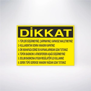 Tüplerle İlgili Uyarı Sticker 20X28 Cm
