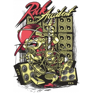 Rock Accident Sticker 10x10 cmRenkli Sticker