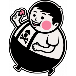 Yiyen Adam Sticker 10x10 cmRenkli Sticker