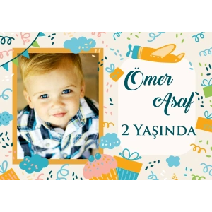 Uçak Temalı Doğum Günü Afişi 50X70 cm