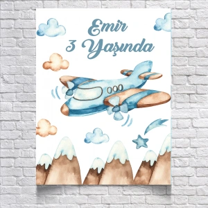 Uçak Temalı Doğum Günü Afişi 70X100 cm