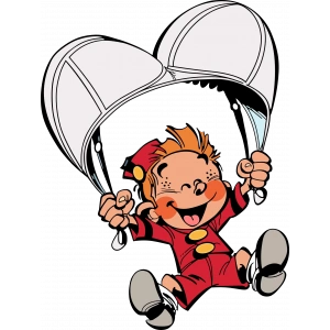 Uçan Çocuk Sticker 10x10 cmRenkli Sticker