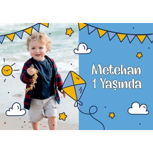 Uçurtma Temalı Doğum Günü Afişi 70X100 cm