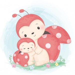 Uğur Böceği Ailesi Duvar Stickerı