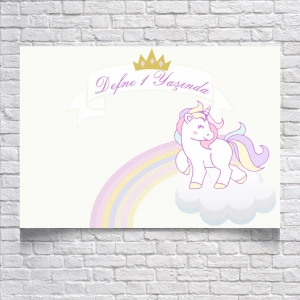 UNICORN TEMALI DOĞUM GÜNÜ AFİŞİ 100X150 cm