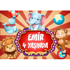 Sirk Temalı Doğum Günü Afişi 35X50 cm