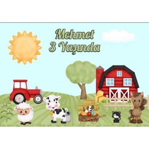 Çiftlik Temalı Doğum Günü Afişi 35X50 cm