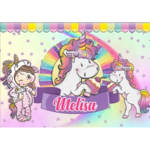 Unicorn Temalı Doğum Günü Afişi 70X100 cm