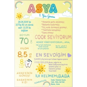 Gökkuşağı Temalı Yaş Panosu