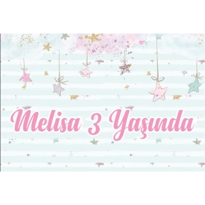 Yıldızlar Temalı Doğum Günü Afişi -2 35X50 cm