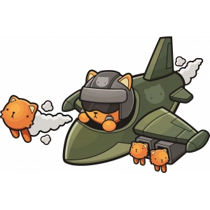 Uçak Sticker 10x10 cmRenkli Sticker