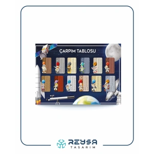 Uzay Temalı Çarpım Tablosu Posteri 70x100 cm