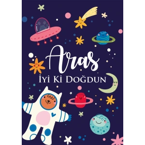 Uzay Temalı Doğum Günü Afişi 35X50 cm