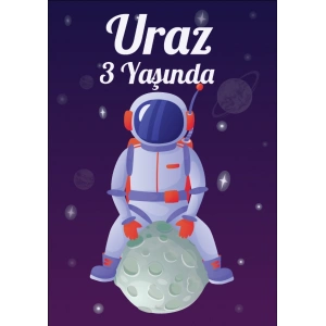 Uzay Temalı Doğum Günü Afişi 70X100 cm