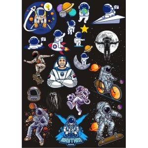 Uzay ve Astronot Sticker Set 3 16 Parça Telefon, Tablet, Defter, Laptop Sticker