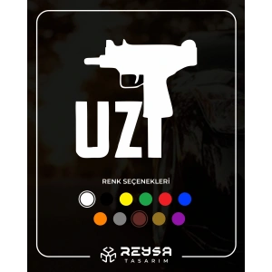 Uzi Araba Stickeri 17x17 Cm Beyaz