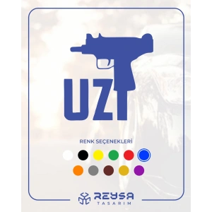 Uzi Araba Stickeri 17x17 Cm Mavi