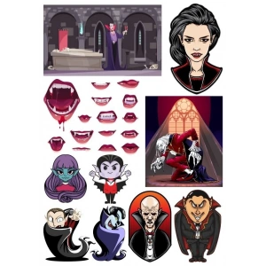 Vampir Dracula Sticker Set-1 15 Parça Telefon, Tablet, Defter, Laptop Sticker