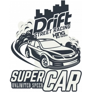 Drift Street Racing Sticker 10x10 cmRenkli Sticker