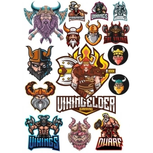 Vikingler Sticker Set-1 17 Parça Telefon, Tablet, Defter, Laptop Sticker