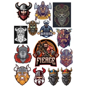 Vikingler Sticker Set-2 14 Parça Telefon, Tablet, Defter, Laptop Sticker