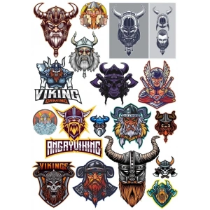 Vikingler Sticker Set 2 20 Parça Telefon, Tablet, Defter, Laptop Sticker