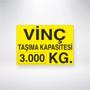 Vinç Taşıma Kapasitesi 3.000 KG Sticker 20X28 Cm