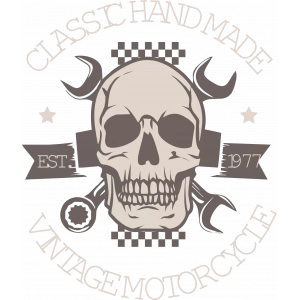 Vintage Motorcycle Sticker 10x10 cmRenkli Sticker