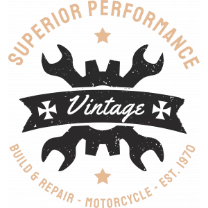Vintage Superior Montage Motorcycle Sticker 10x10 cmRenkli Sticker