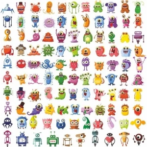 Virüs Sticker Set 60 Parça Telefon, Tablet, Defter, Laptop Sticker