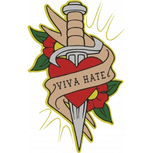 Viva Hate Sticker 10x10 cmRenkli Sticker