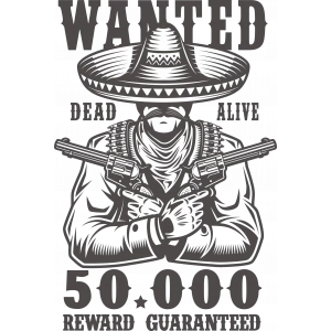 Wanted Aranıyor Sticker 10x10 cmRenkli Sticker