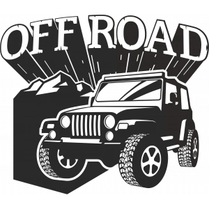 Off Road Jeep Sticker 10x10 cmRenkli Sticker