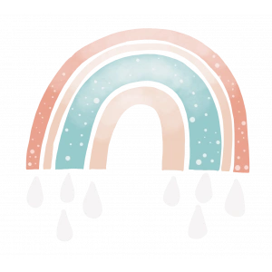 Yağmur Damlalı Pastel Gökkuşağı