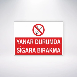 Yanar Durumda Sigara Bırakma Sticker 20X28 Cm