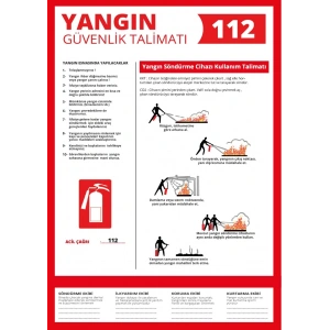 Yangın Güvenlik Talimatı Sticker 20X28 Cm