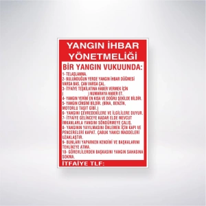 Yangın İhbar Yönetmeliği Sticker 20X28 Cm