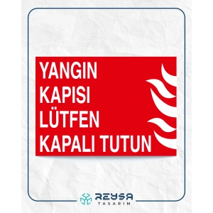 Yangın Kapısı Lütfen Kapalı Tutun Sticker 20X28 Cm