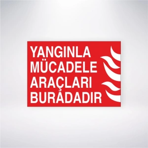 Yangınla Mücadele Araçları Buradadır Sticker 20X28 Cm